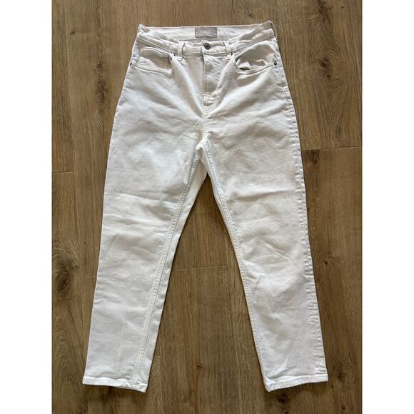 Everlane Denim - Everlane High Rise Straight White Jeans Women’s 28 Ankle Crop Minimalist